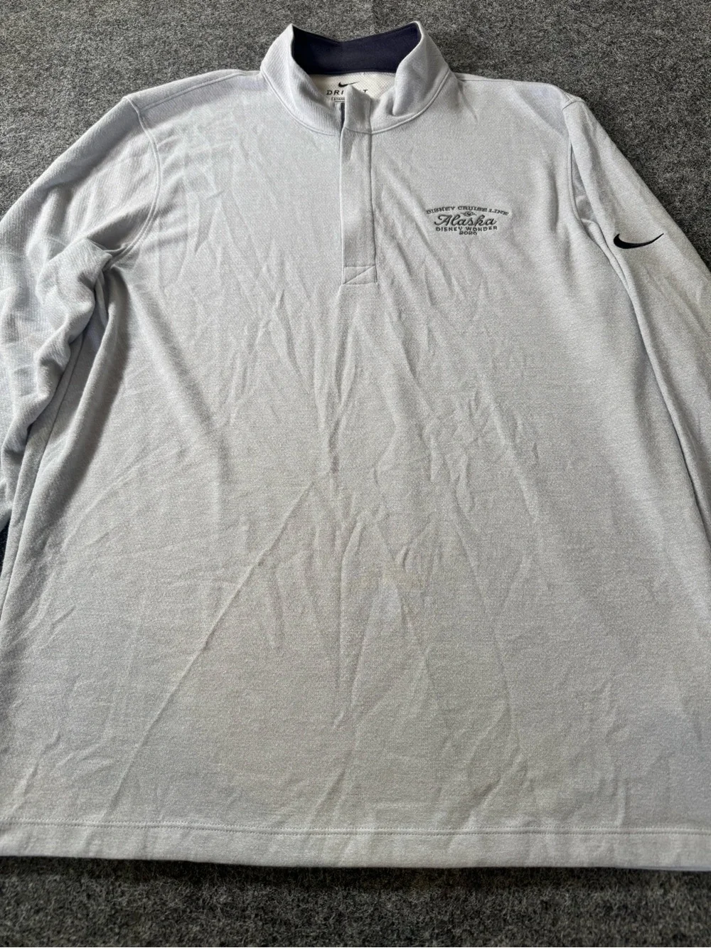 Nike Dri-FIT 1/4 Zip Pullover Disney Cruise Alaska Wonder 2020 Gray Men's M